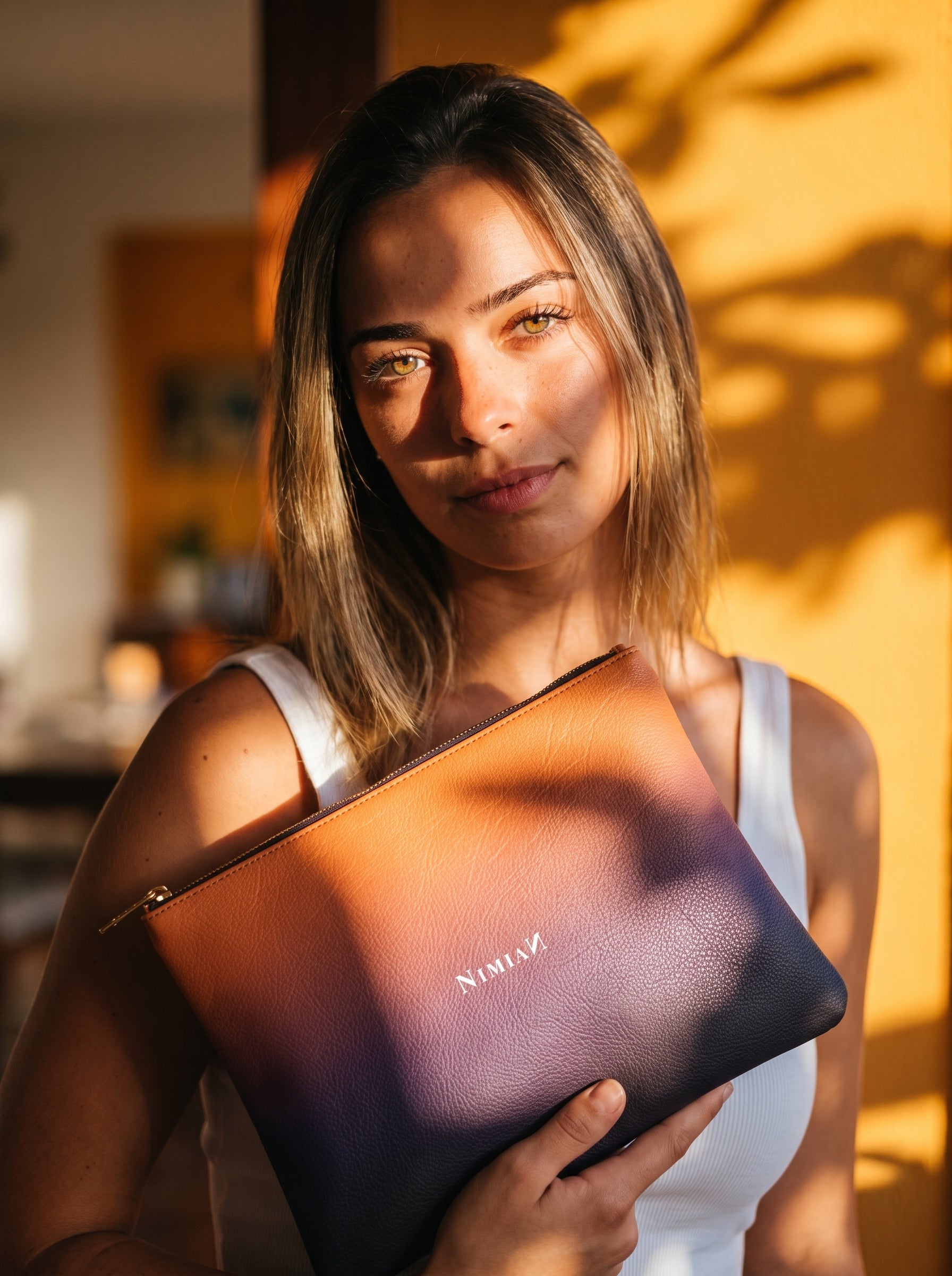 NimiaN Essentia Nappa Leather Clutch