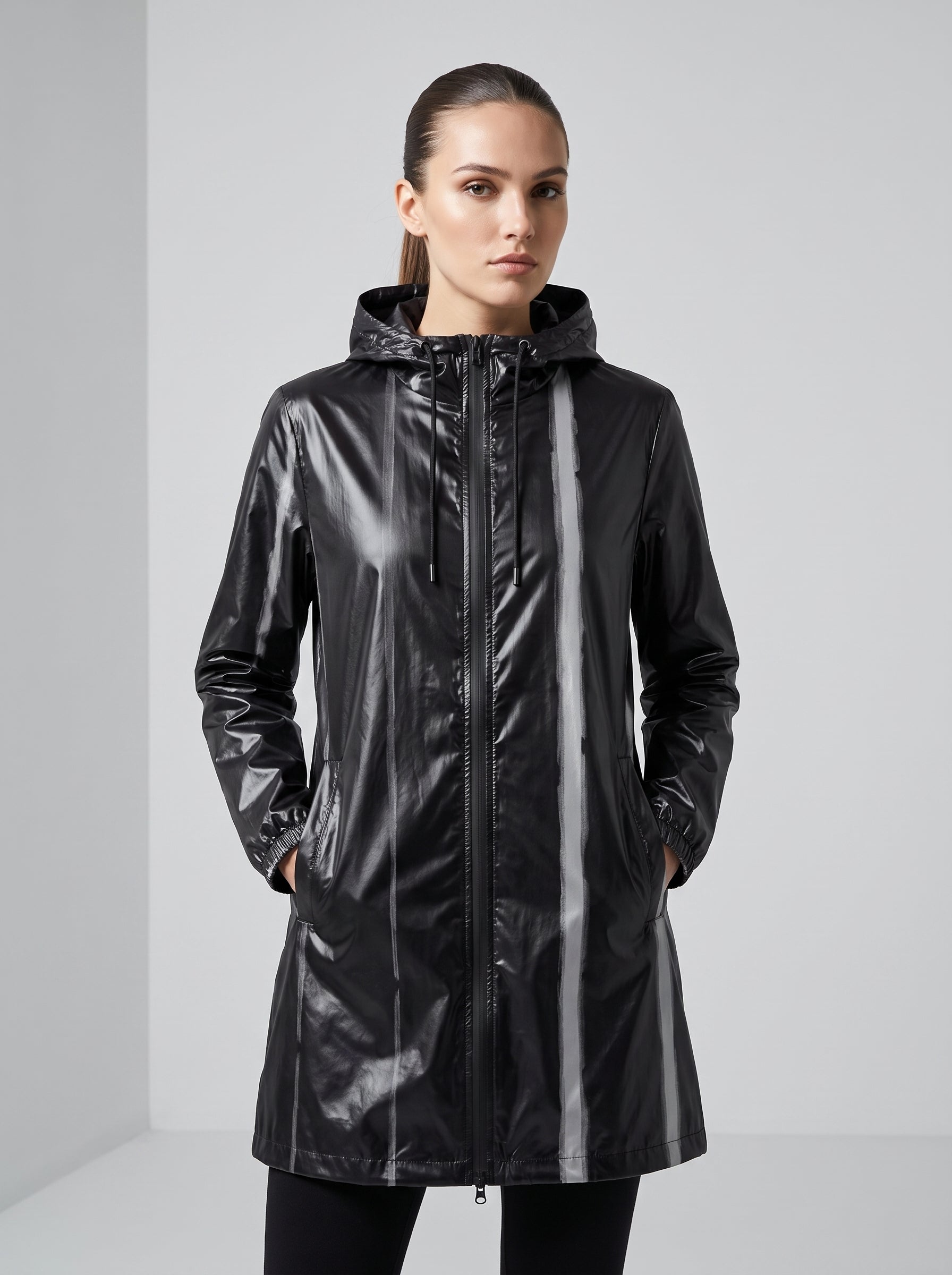 The White Stripes Womens Hooded Rain Mac