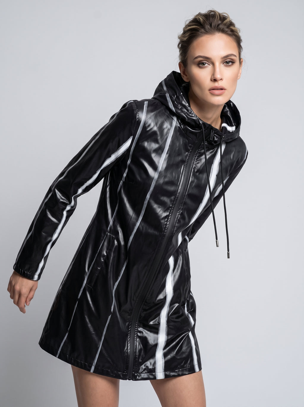 The White Stripes Womens Hooded Rain Mac