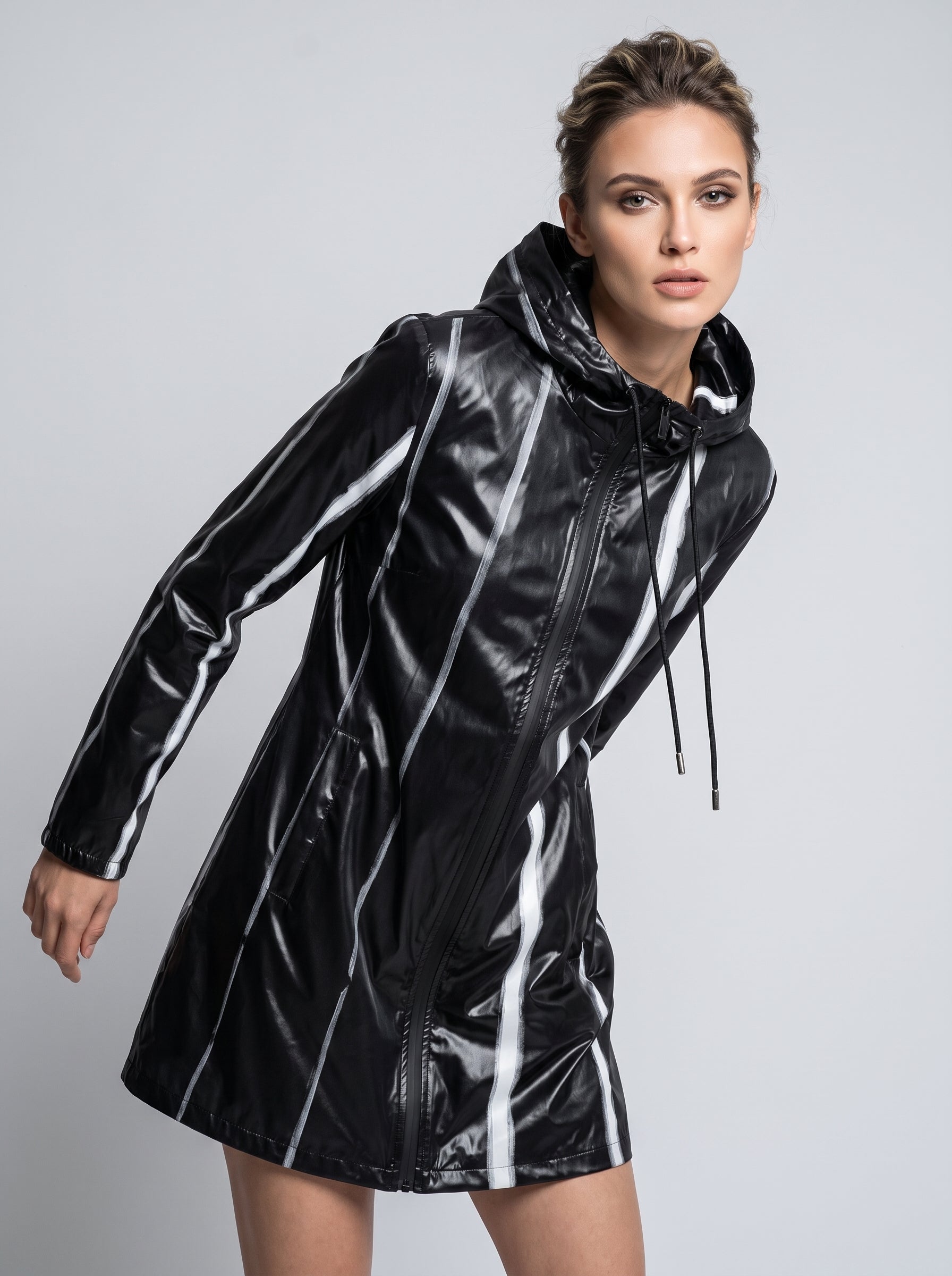The White Stripes Womens Hooded Rain Mac