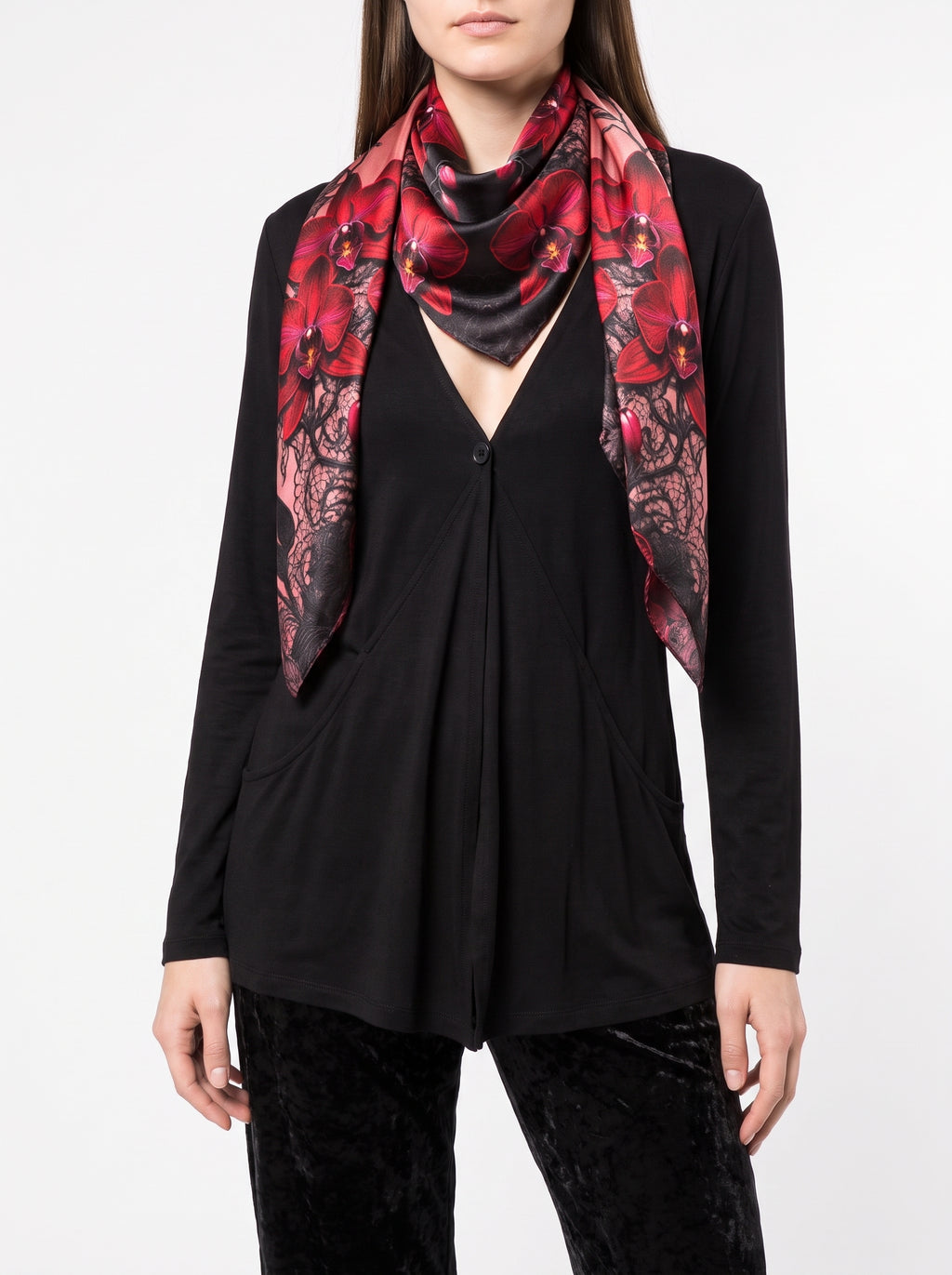 NimiaN Obscura Black Waterfall Cardigan with Pockets