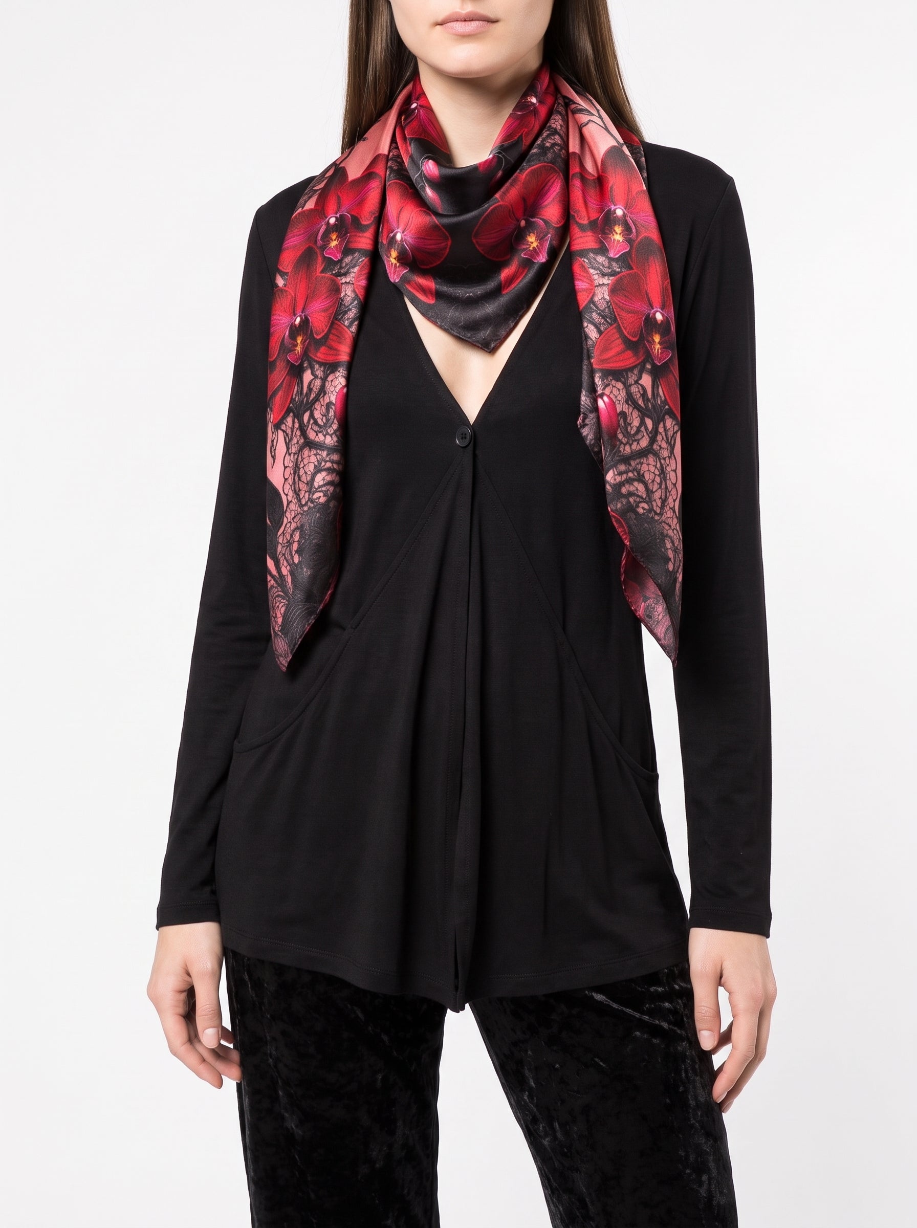 NimiaN Obscura Black Waterfall Cardigan with Pockets