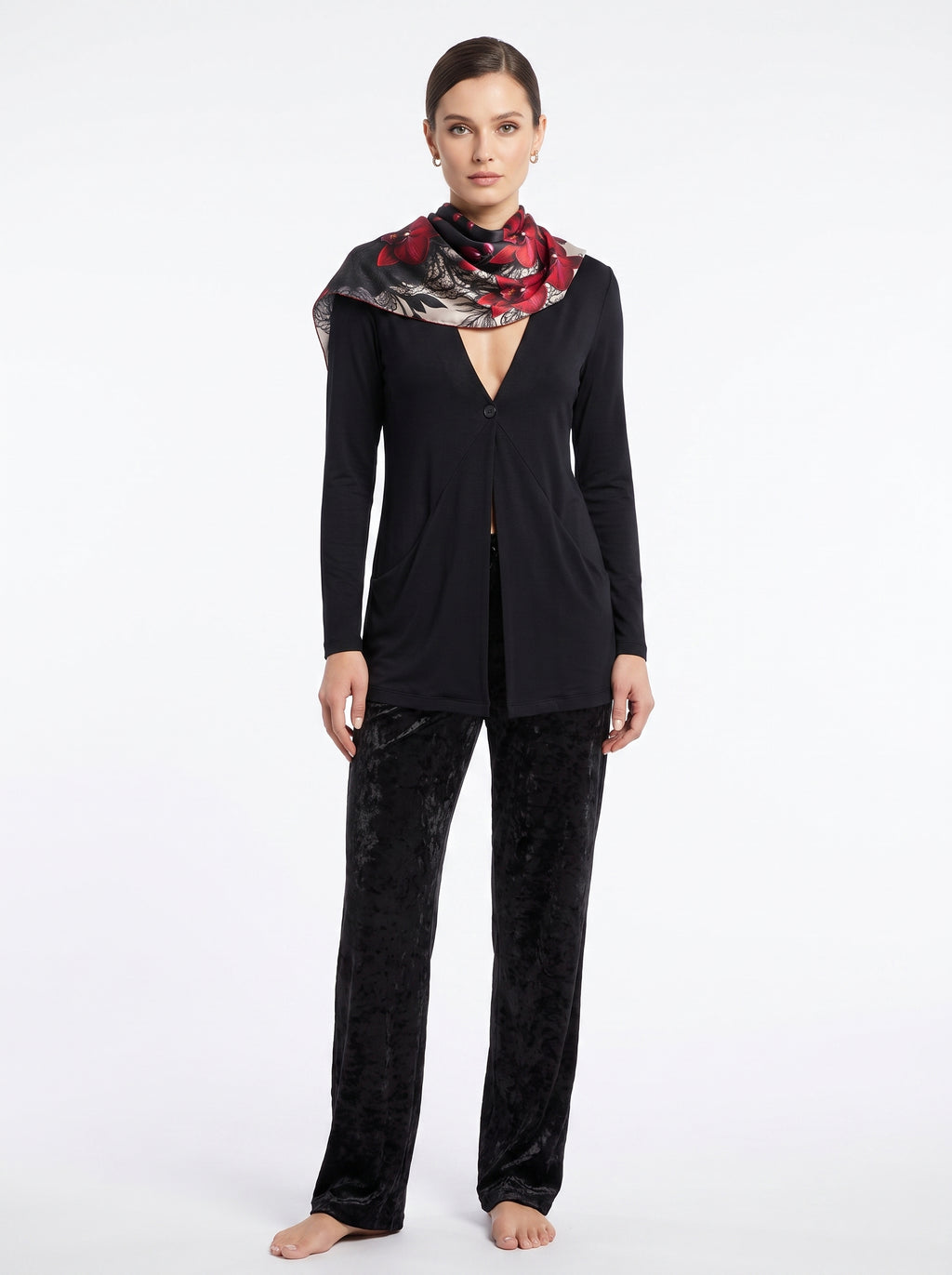 NimiaN Obscura Black Waterfall Cardigan with Pockets