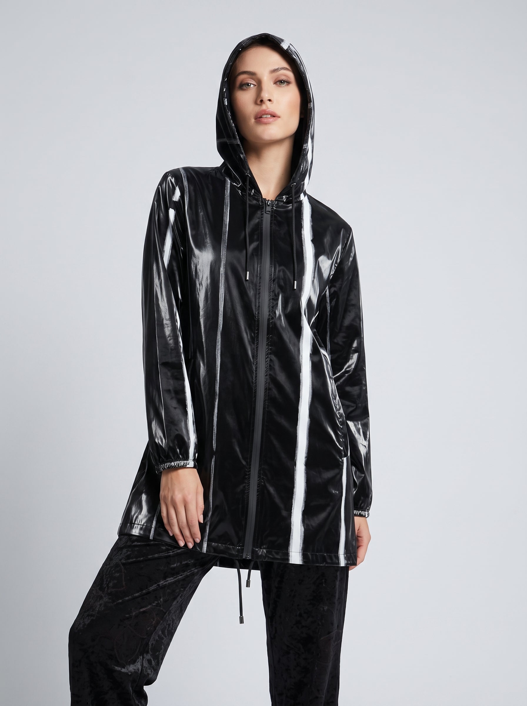 The White Stripes Womens Hooded Rain Mac