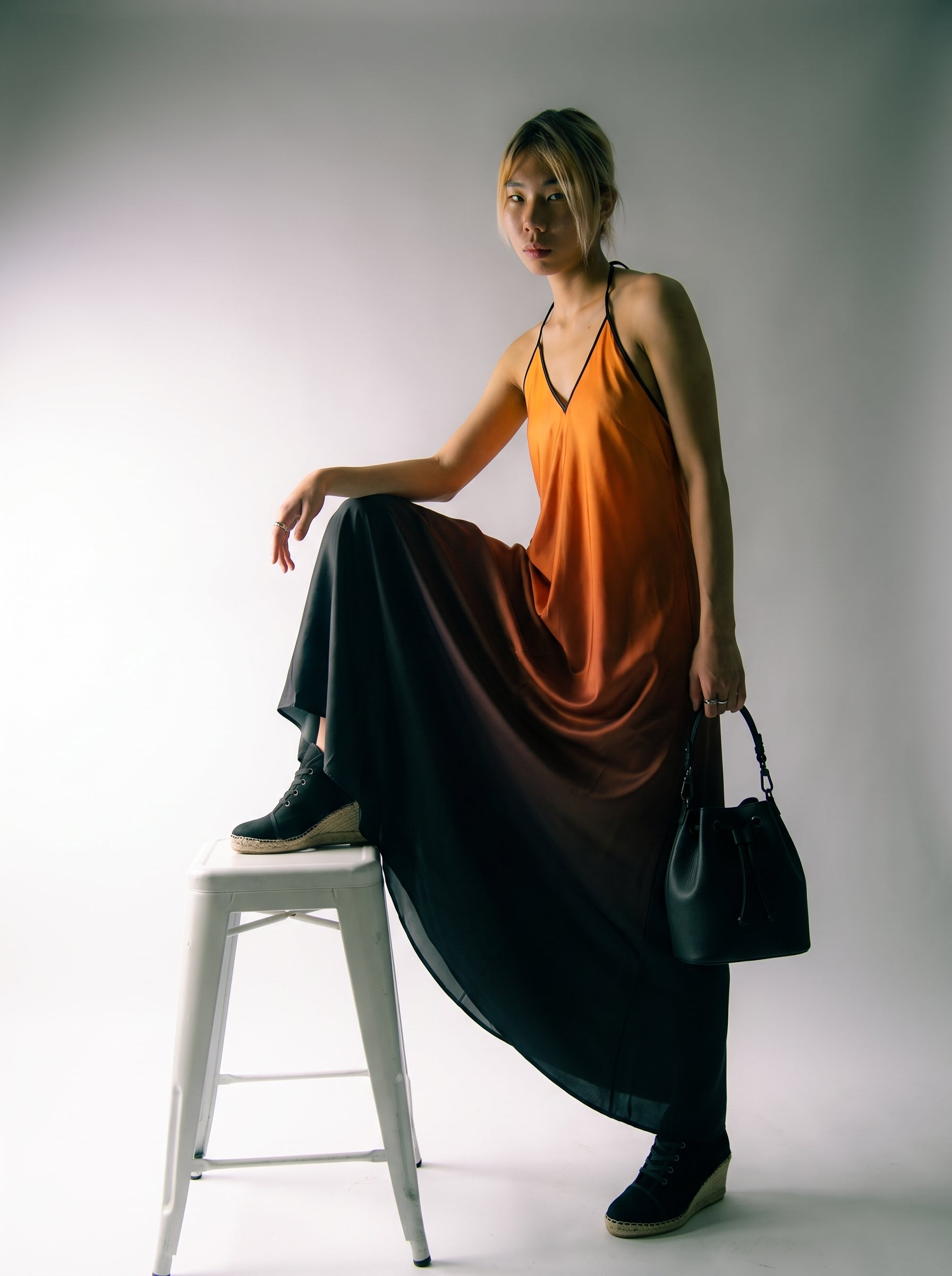 NimiaN Vespera Pure Silk Halterneck Dress