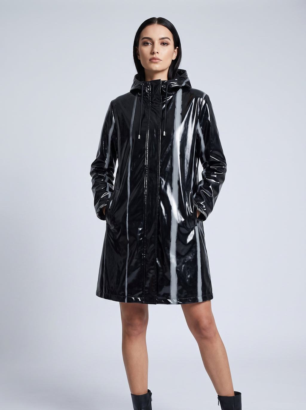 The White Stripes Womens Hooded Rain Mac