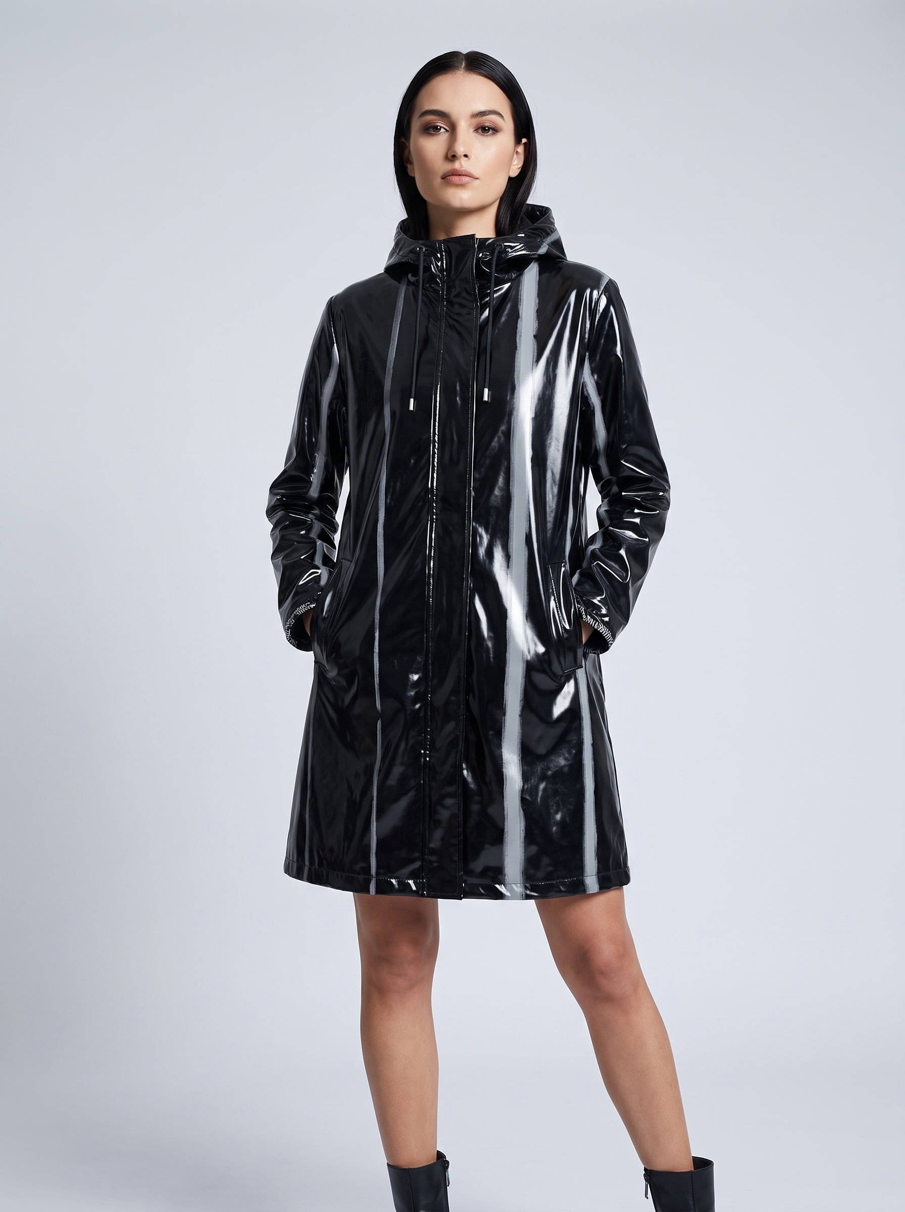The White Stripes Womens Hooded Rain Mac