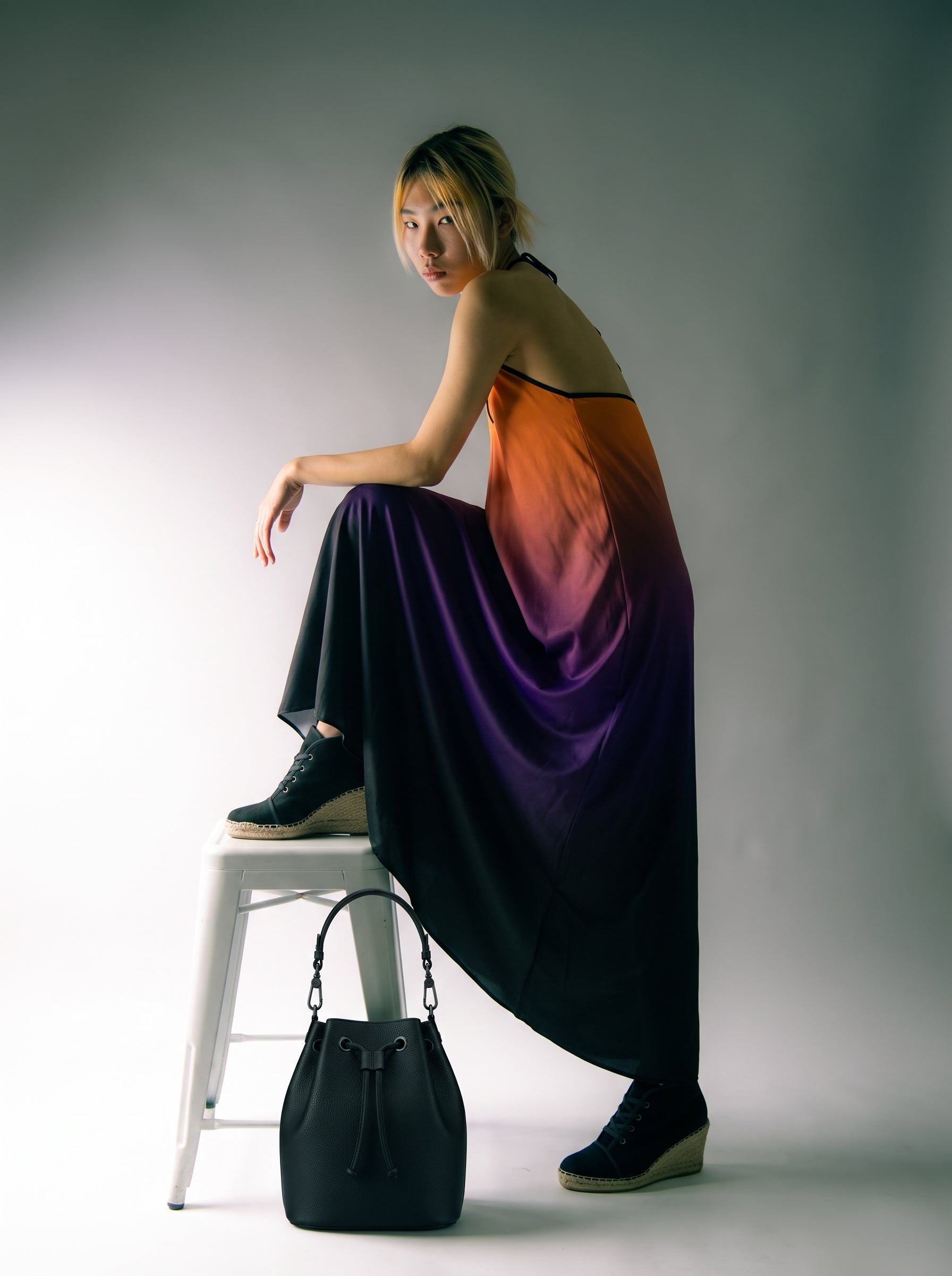 NimiaN Vespera Pure Silk Halterneck Dress