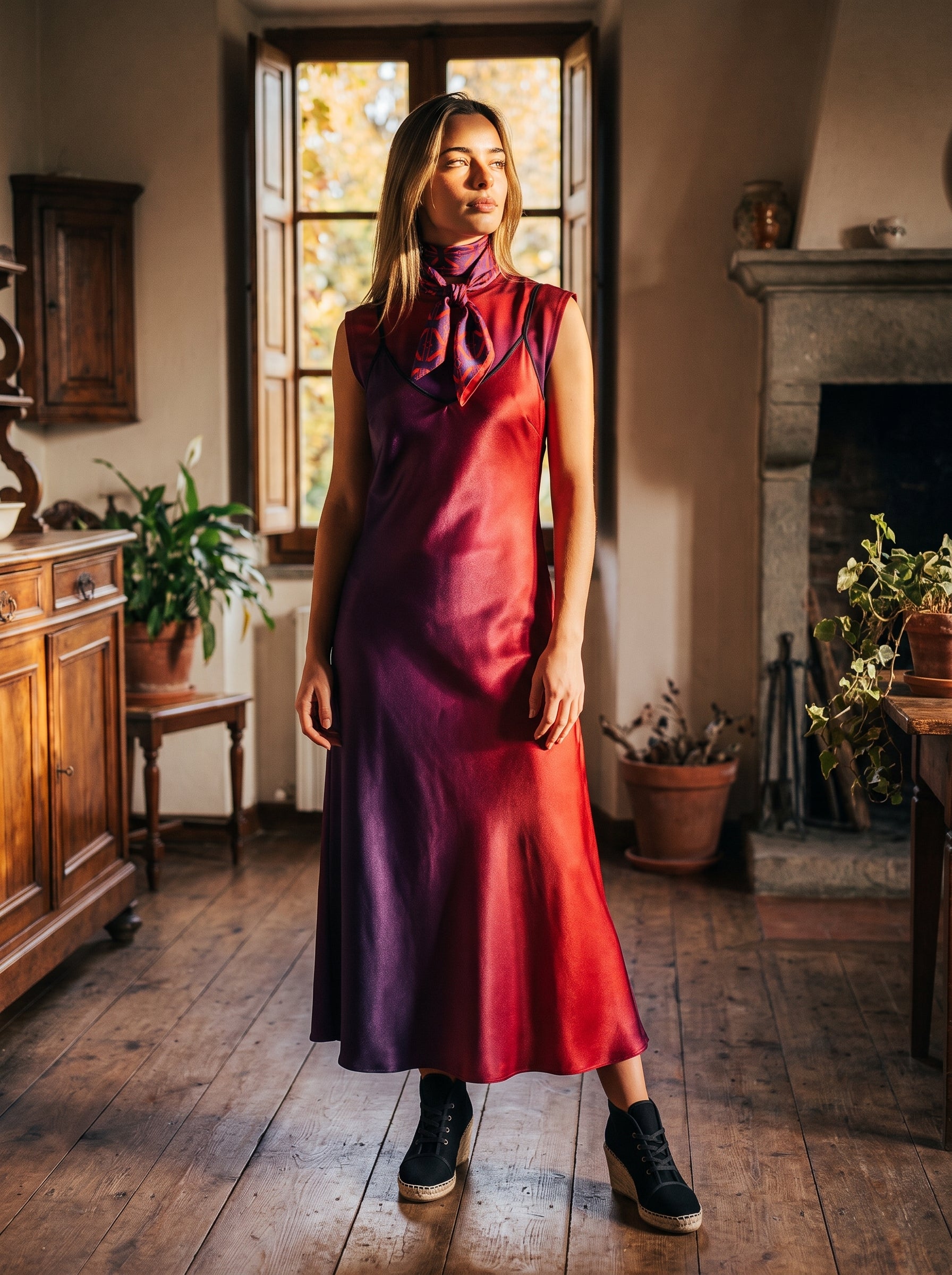 NimiaN Seraphine Pure Silk Maxi Slip Dress