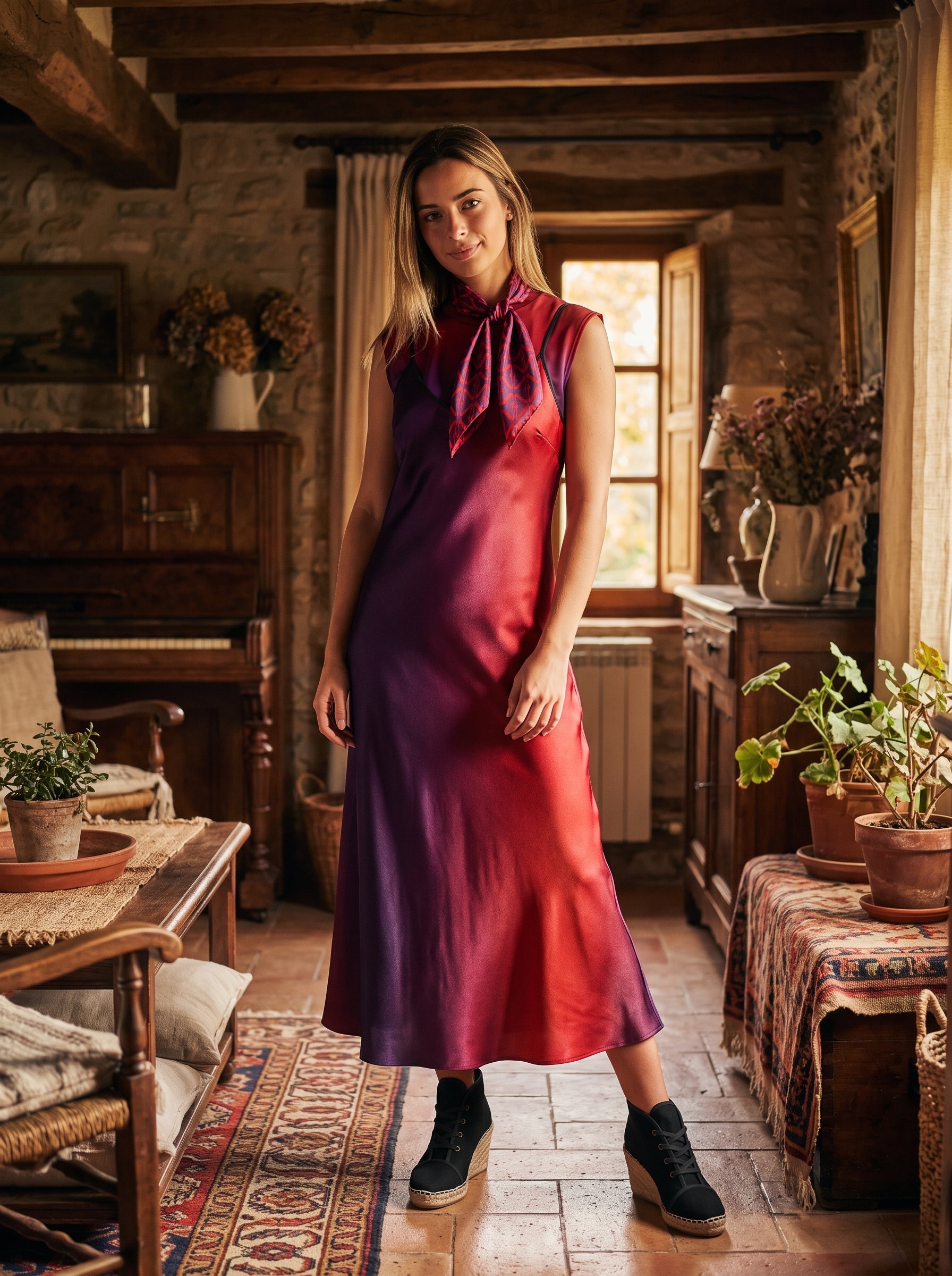 NimiaN Seraphine Pure Silk Maxi Slip Dress