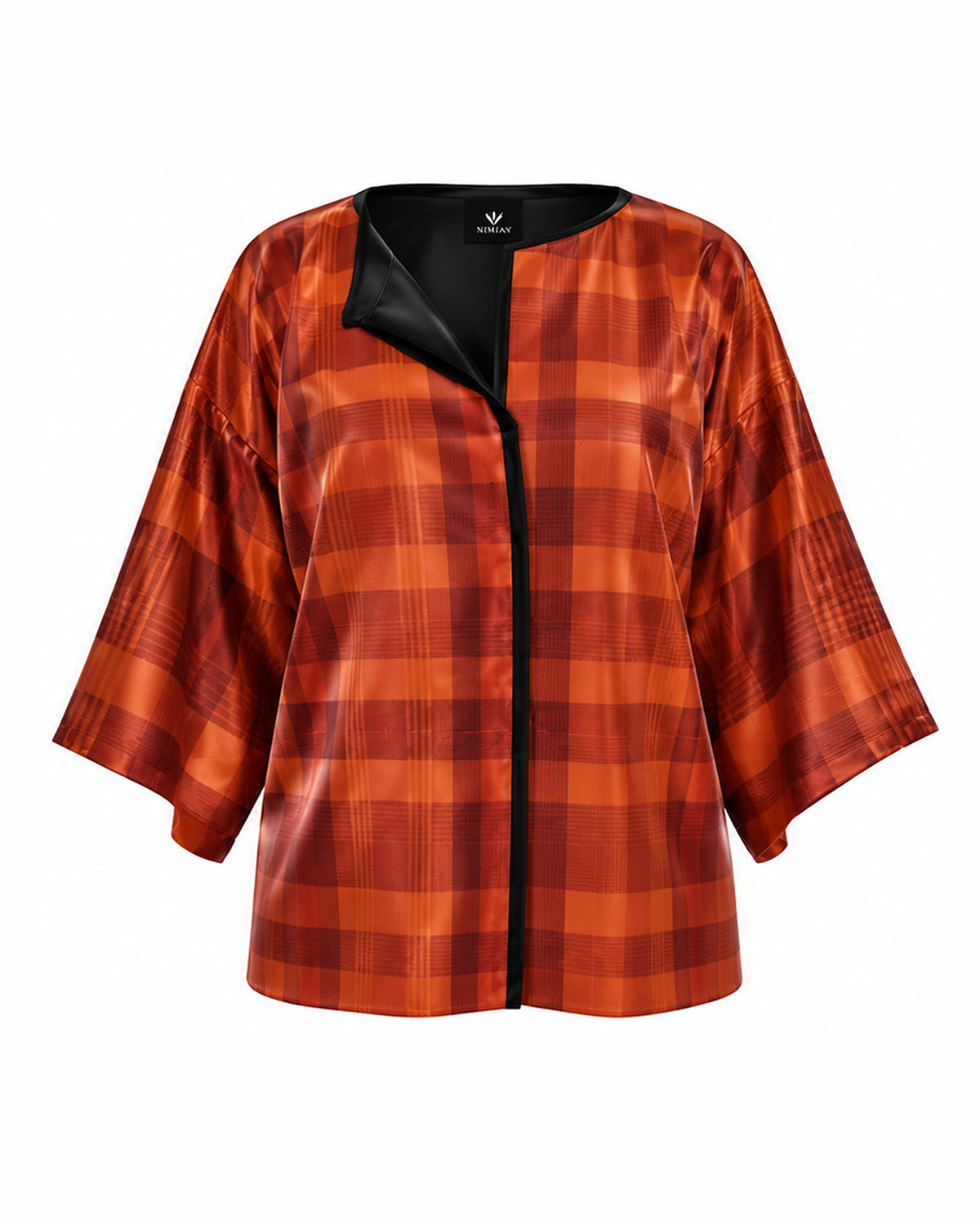 Kimono Jacket Orange Tartan