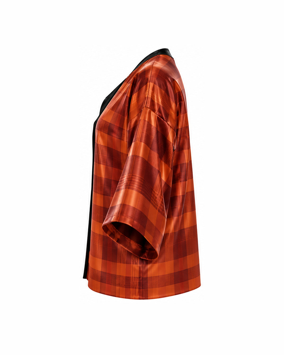 Kimono Jacket Orange Tartan