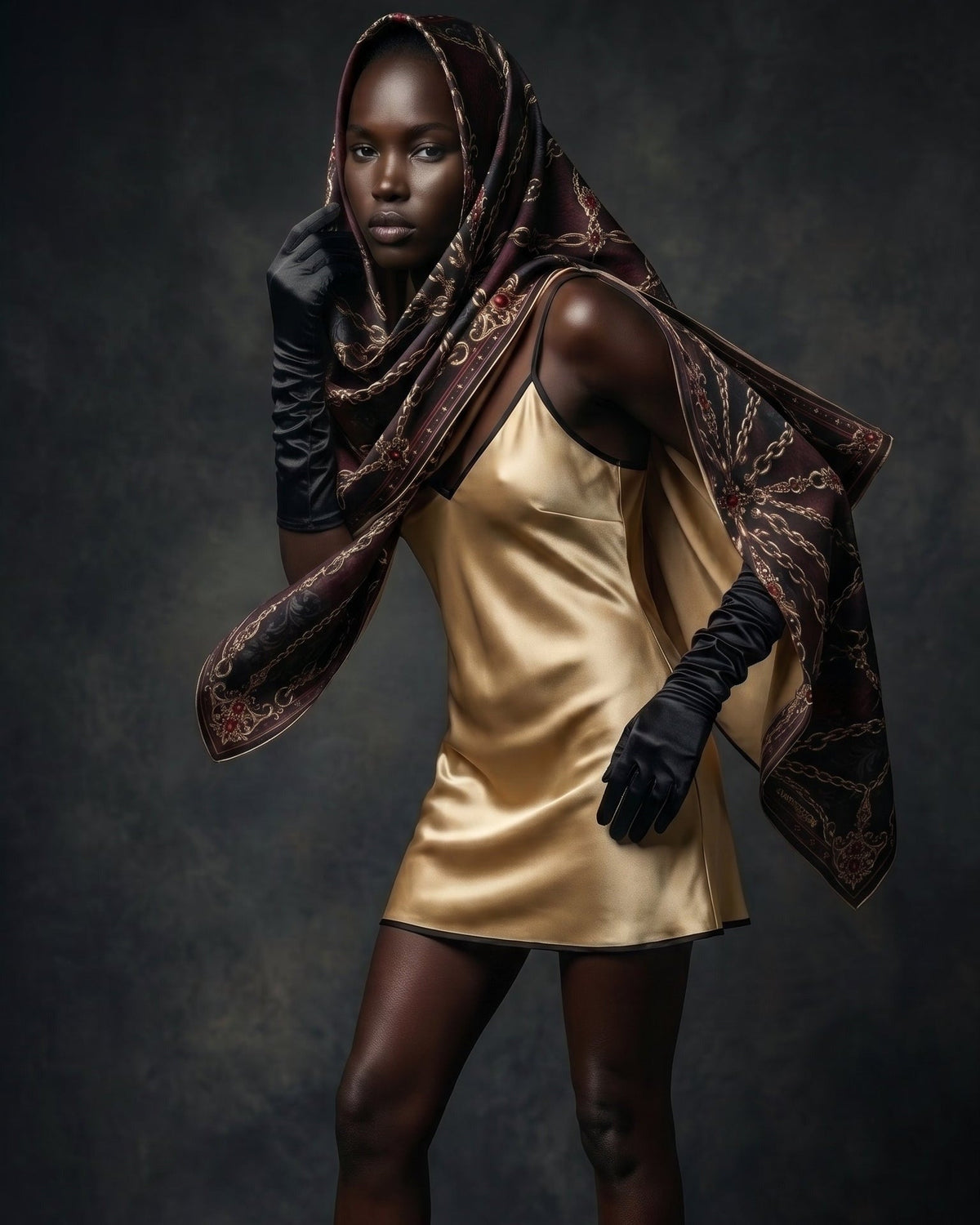 Aurelia Gold Mini Slip Dress