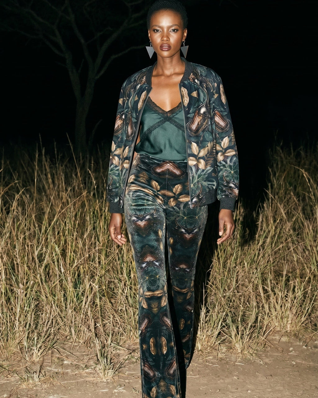 Ladies Bomber Jacket Rhinoceros beetles