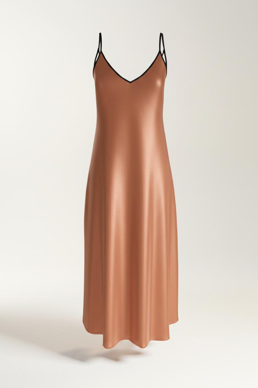 Ember Veil Maxi Slip Dress — Enhanced Light & Shine