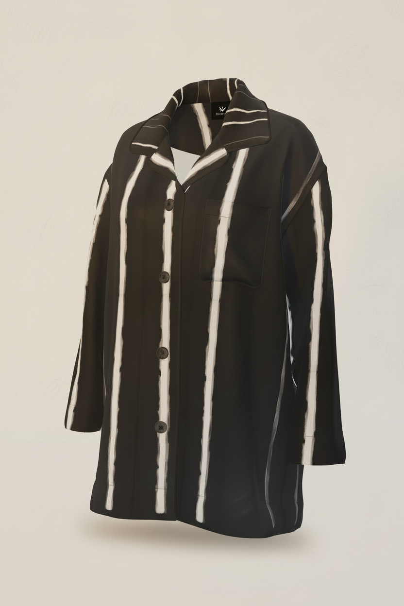 NimiaN Nocturna Striped Luxury Pyjama Shirt — NIMIAN Background System