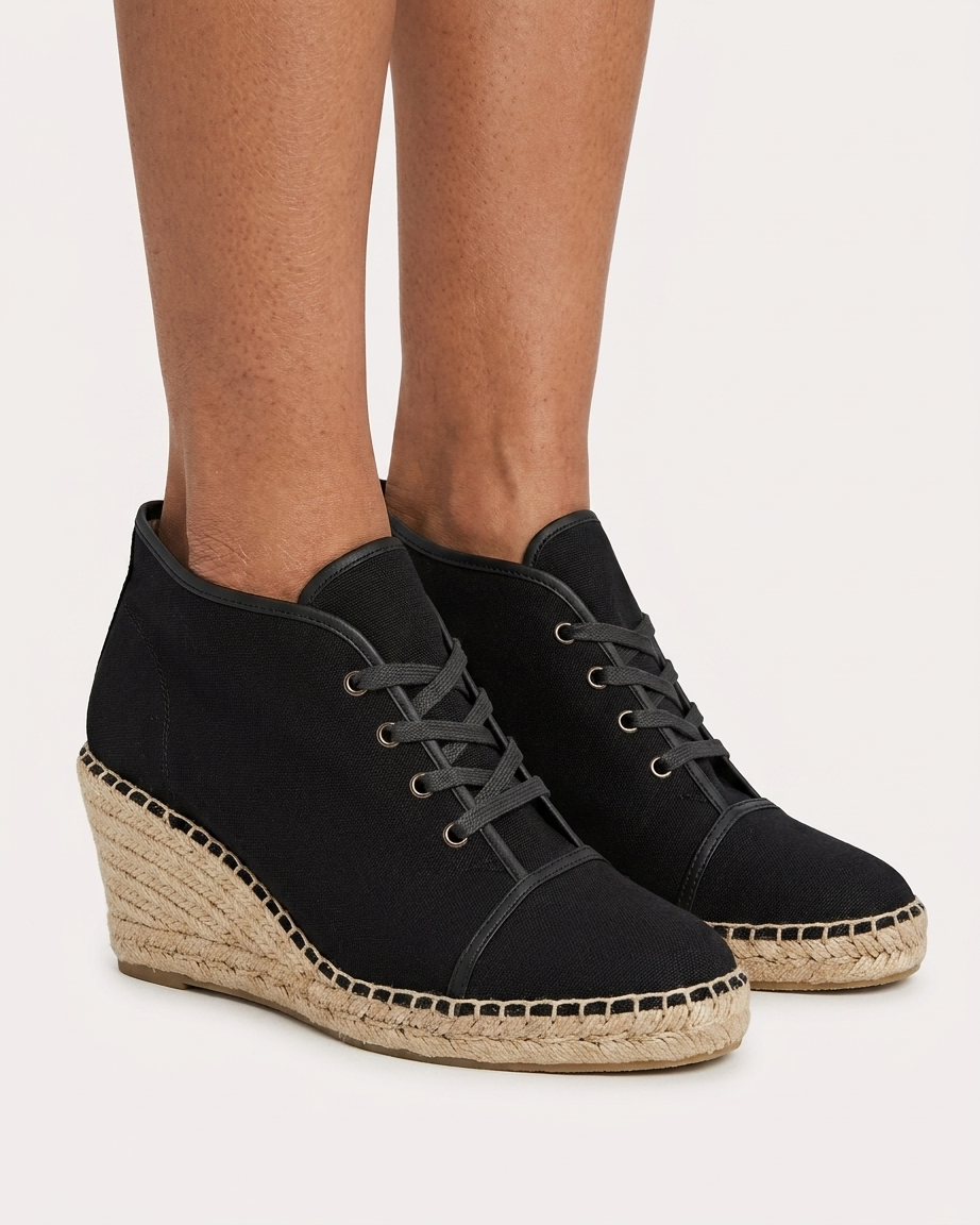 Ladies Wedge Espadrilles Black