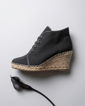 Ladies Wedge Espadrilles Black