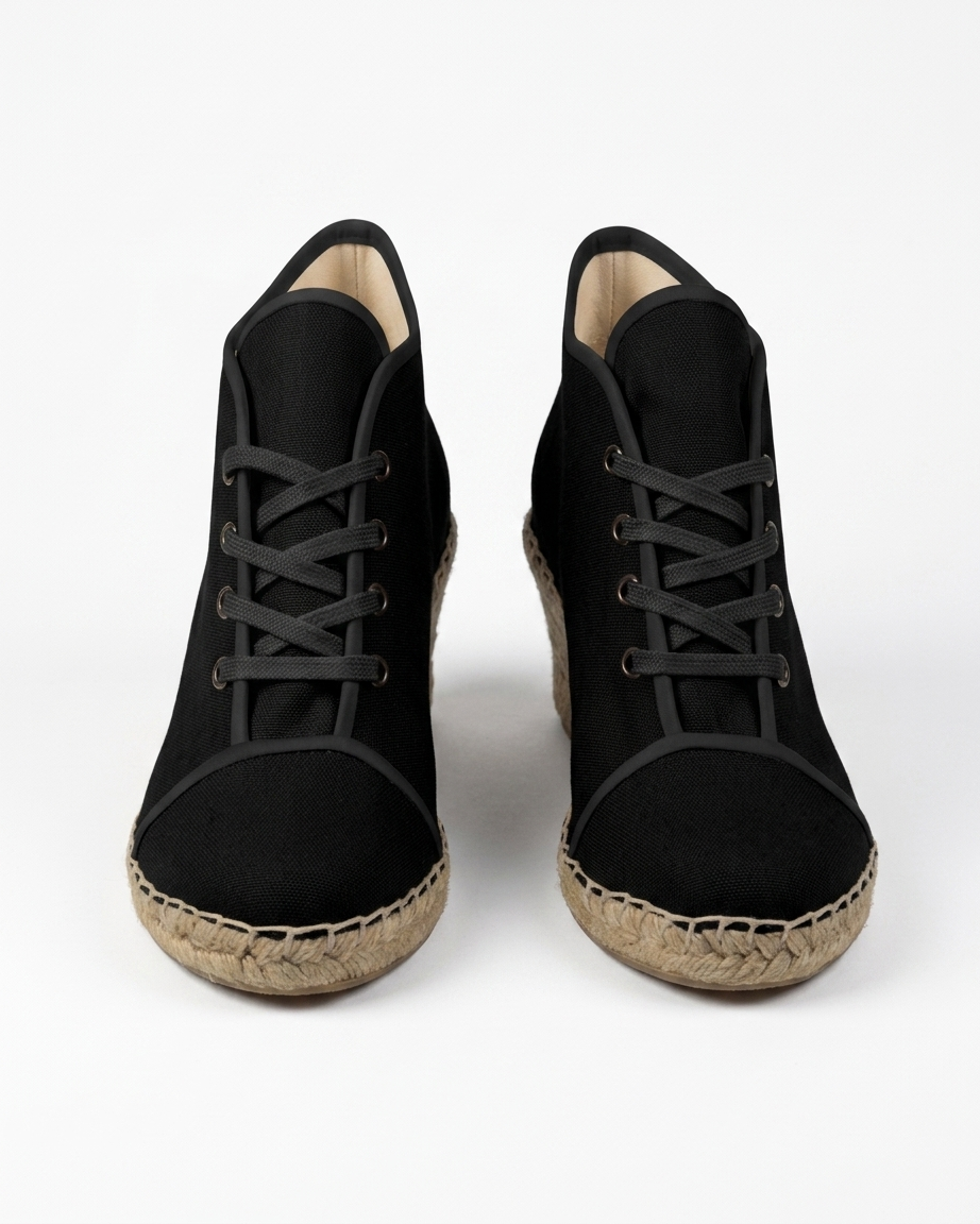 Ladies Wedge Espadrilles Black