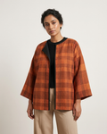 Kimono Jacket Orange Tartan