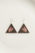 Wooden Earrings Geometric Shapes Maxi Caladium Thai Beauty Pattern