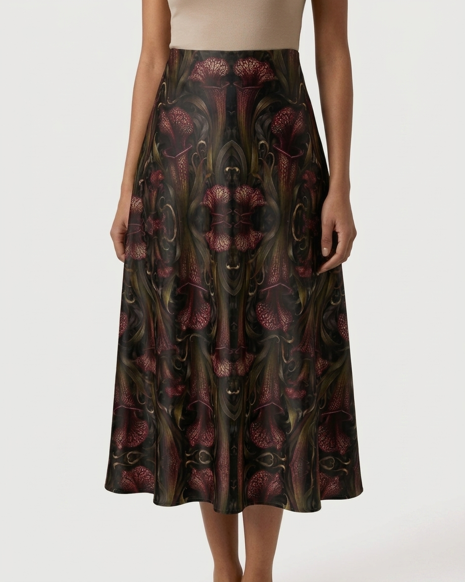 Women’s Midi Skirt Sarracenia Pattern