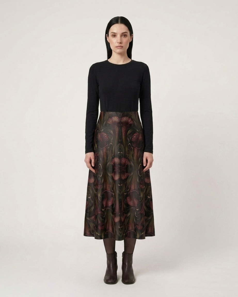 Women’s Midi Skirt Sarracenia Pattern