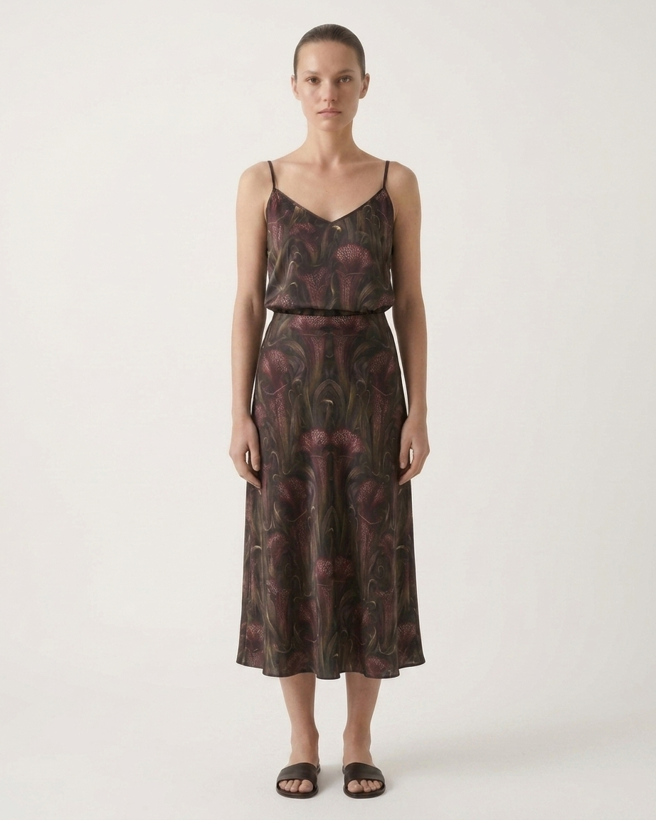 Women’s Midi Skirt Sarracenia Pattern