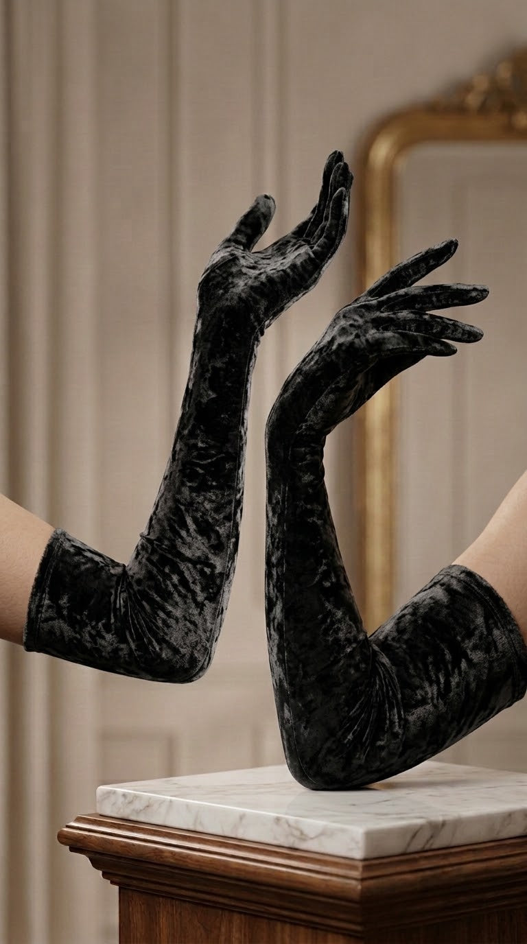 Long Black Gloves