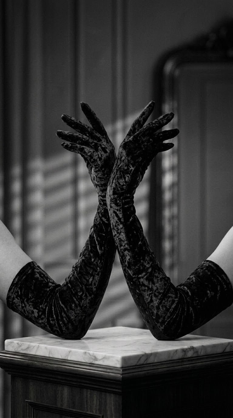 Long Black Gloves