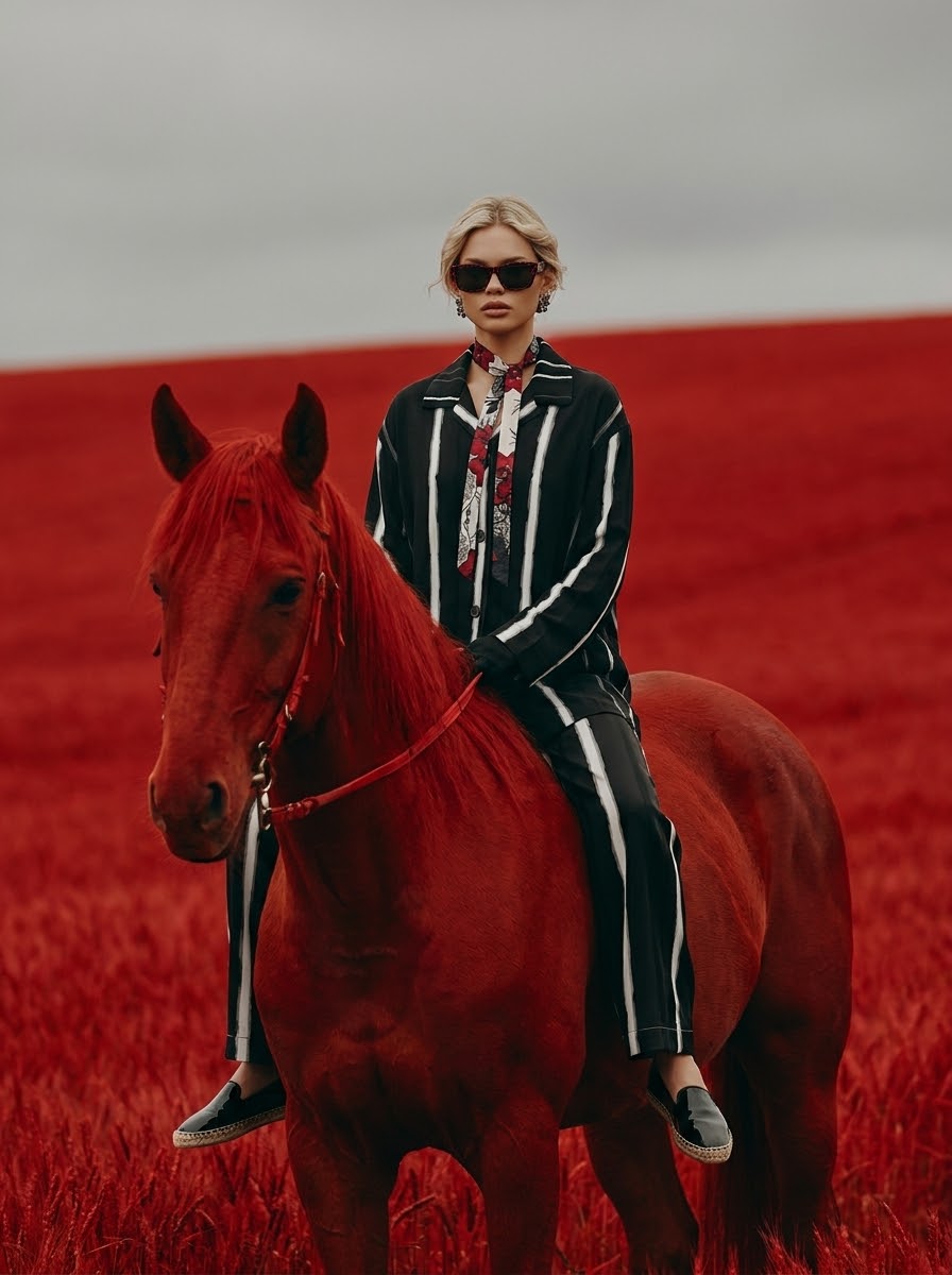 NimiaN Nocturna Striped Luxury Pyjama Shirt