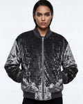 Ladies Bomber Jacket Grey Diamond