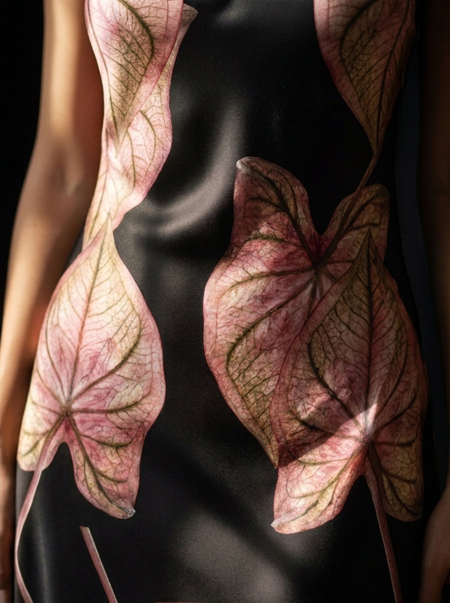 Slip Dress Maxi Caladium Thai Beauty Pattern