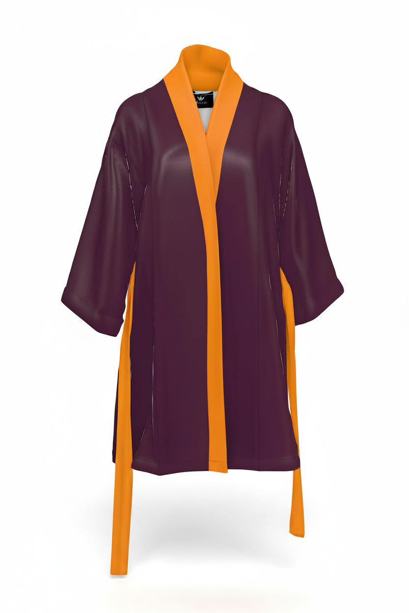 Vespera Plum & Amber Belted Robe